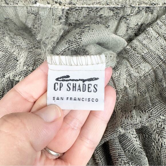 Vintage CP Shades Jaquard Floral Flax Blend Elastic Waist Pull On Pant Tan Sz M - Picture 7 of 13